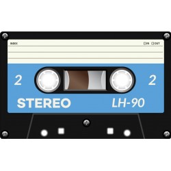 Sticker cassette bleu audio
