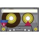 Sticker cassette audio transparente