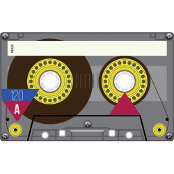 Sticker cassette audio transparente