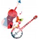 Sticker guitare electrique rouge