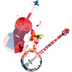 Sticker guitare electrique rouge