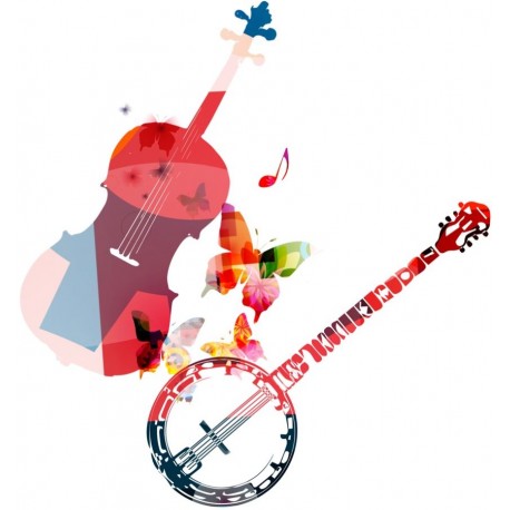 Sticker guitare electrique rouge