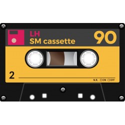 Sticker K7 jaune audio