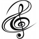 Sticker note avec cle de sol musique