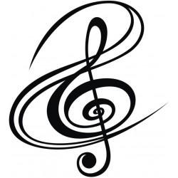 Sticker note avec cle de sol musique