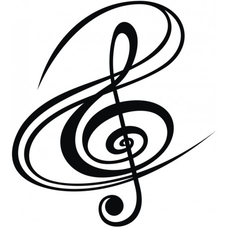 Sticker note avec cle de sol musique