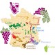 Sticker carte de france des vins
