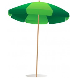 Sticker parasol bleu orange