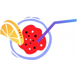 Sticker boisson fraiche orange