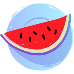 Sticker parasol rouge blanc