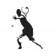Sticker joueur de tennis saute