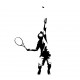 Sticker tennisman frappe balle