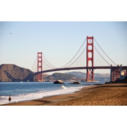 Sticker carte USA avec drapeaux