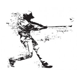 Sticker joueur de baseball assit