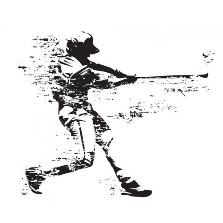 Sticker joueur de baseball assit