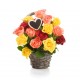 Sticker pot bouquet rose
