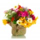 Sticker pot bouquet fleurs prairie
