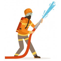 Sticker pompier avec enrouleur