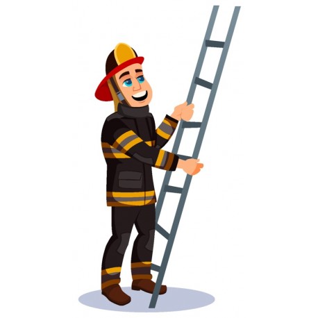 Sticker pompier avec hache