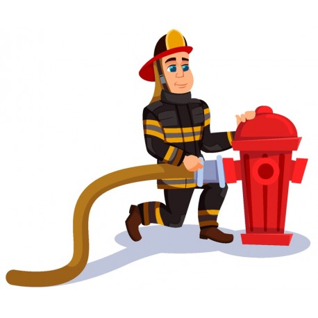 Sticker pompier avec extincteur