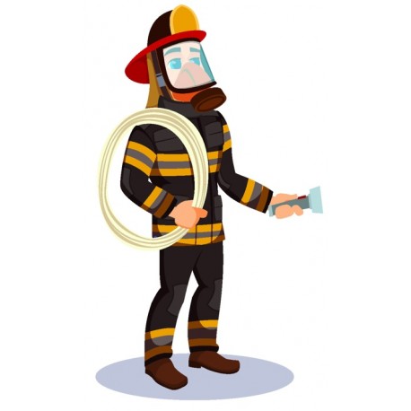 Sticker pompier avec seau