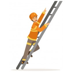 Sticker pompier avec bouhe incendie