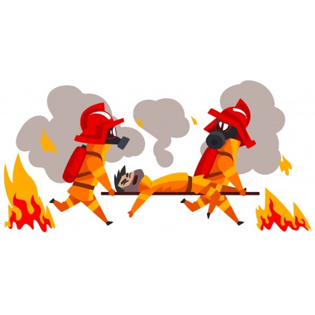 Sticker pompiers en mission