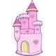 Sticker chateau rose nuages