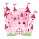 Sticker chateau folie rose