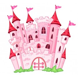 Sticker chateau folie rose