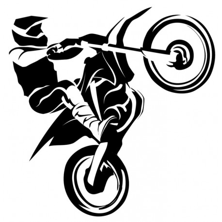 Sticker moto cross roue