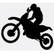 Sticker moto cross en style roue