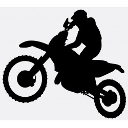 Sticker moto cross en style roue