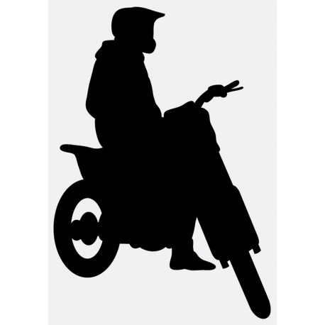 Sticker femme moto silhouette