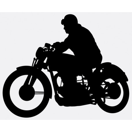 Sticker moto silhouette arret