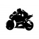 Sticker moto cross saut silhouette