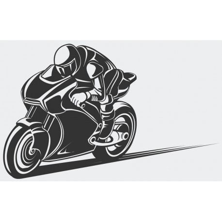 Sticker grosse moto GP couleurs rouge