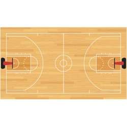 Sticker ballon de basket noir et blanc