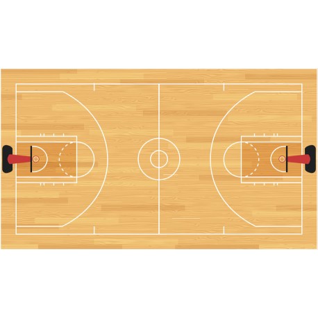 Sticker ballon de basket noir et blanc