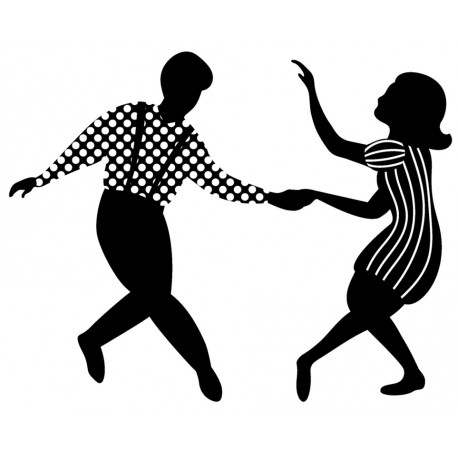 Sticker danseurs rock pop
