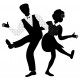 Sticker couple danseurs rock