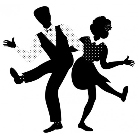 Sticker couple danseurs rock