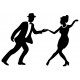 Sticker mural couple danse rock