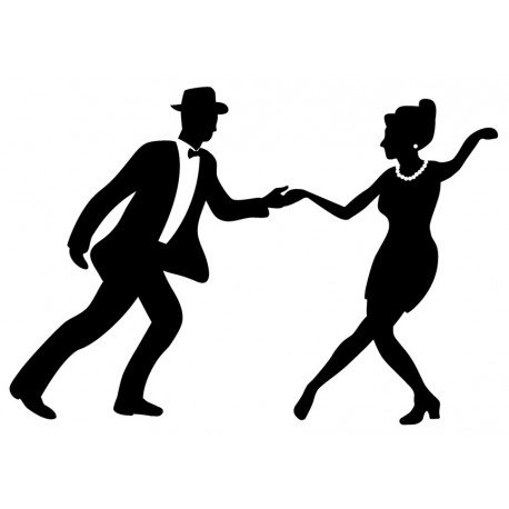 Sticker mural couple danse rock
