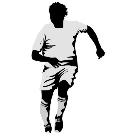 Sticker footballeur maillot jaune et rouge