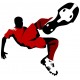 Sticker footballeur maillot rouge