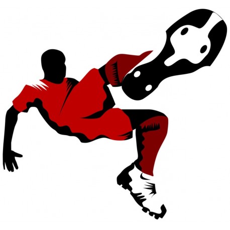 Sticker footballeur maillot rouge