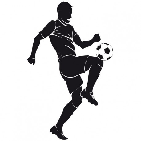 Sticker footballeur silhouette