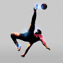 Sticker footballeur jongle