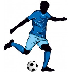 Sticker deco footballeur rouge